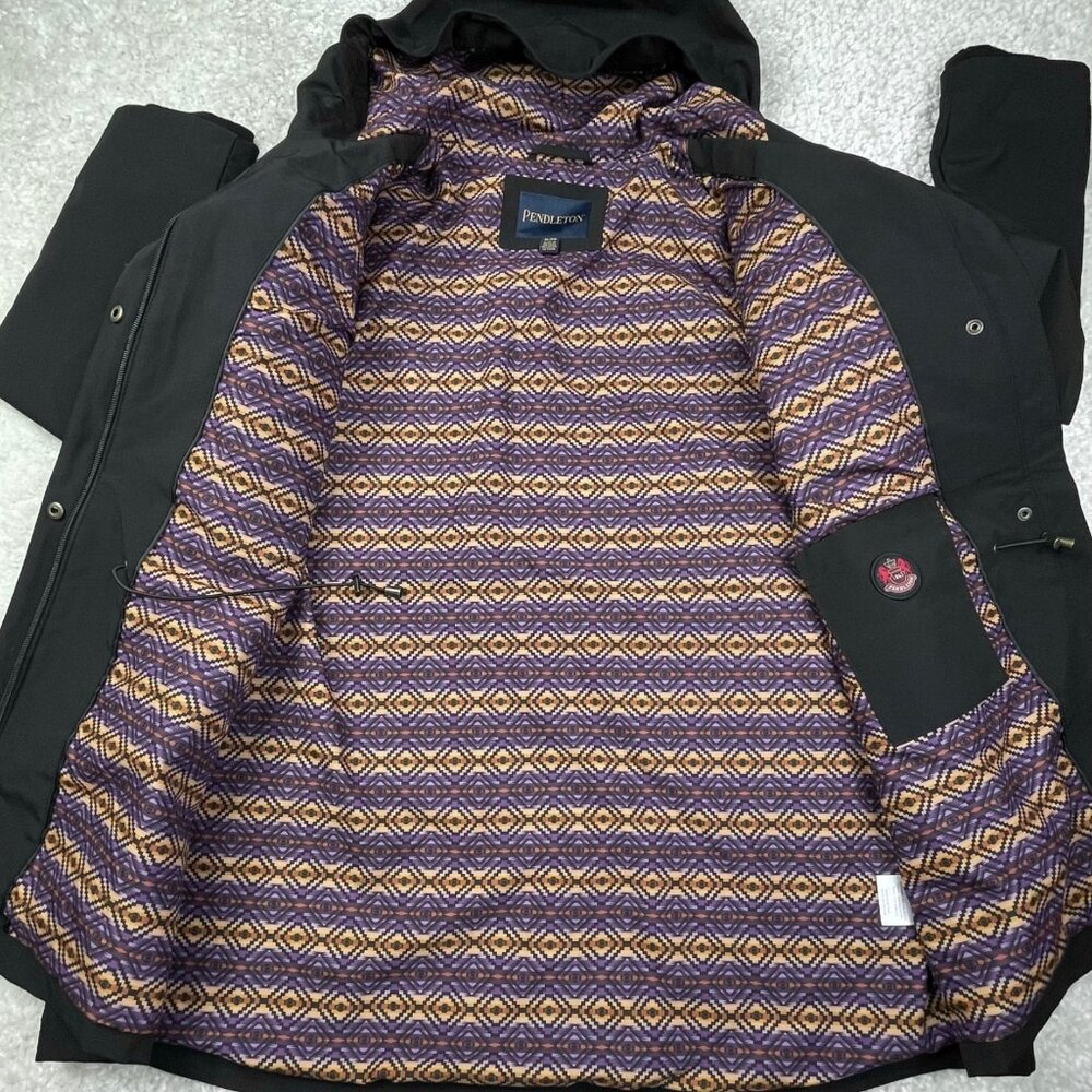 Pendleton Black Hooded Full Zip Jacket Aztec Line… - image 4